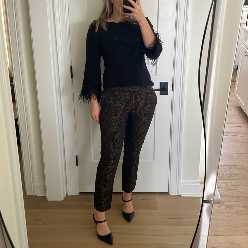 Banana Republic Gold Brocade Trousers
